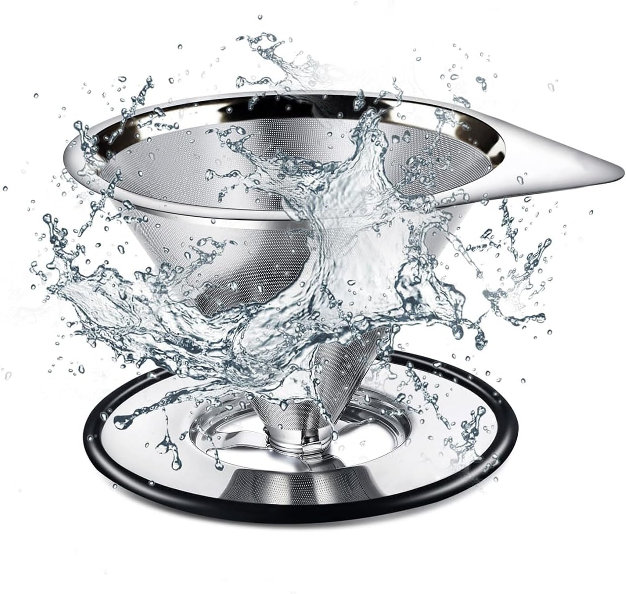 pour-over-coffee-dripper-stainless-steel-coffee-filter-metal-cone-filter-paperless-reusable-coffee-filter-single-cup-coffee-maker-1-2-cup-with-non-slip-cup-stand-and-cleaning-brush