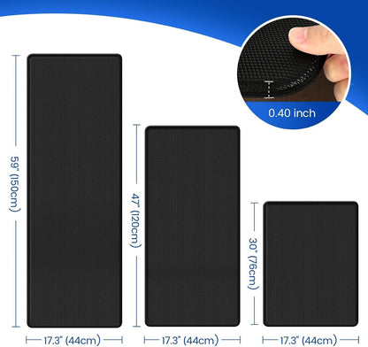 Kitchen Mats for Floor,3Pcs Cushioned Soft Kitchen Rugs | Non Slip anti Fatigue Mats for Floor,Waterproof Kitchen Sink Mat,Cushioned Standing and Comfort Mats for Office,Black2