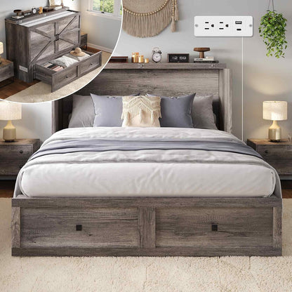 Full Size Murphy Bed with Charging Station1