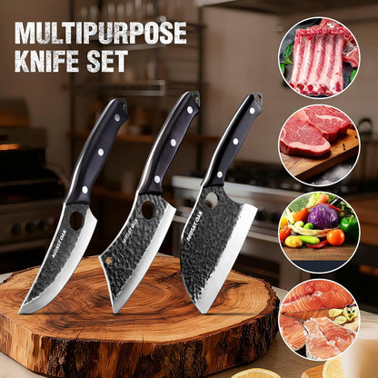 Mossy Oak Butcher Knife Set with Oxford Roll Bag, 3-Piece7