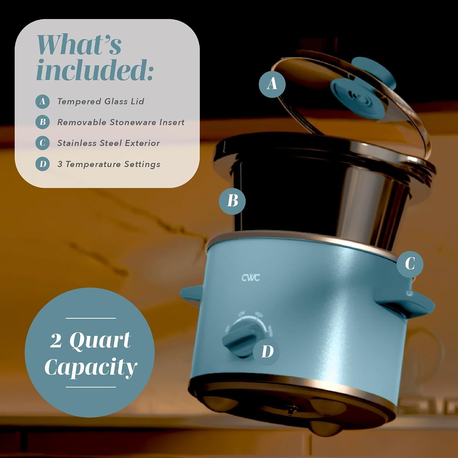 2qt-mini-electric-round-slow-cooker-adjustable-settings-removable-stoneware-pot-tempered-glass-lid-dishwasher-safe-cool-touch-side-handles-slate-blue