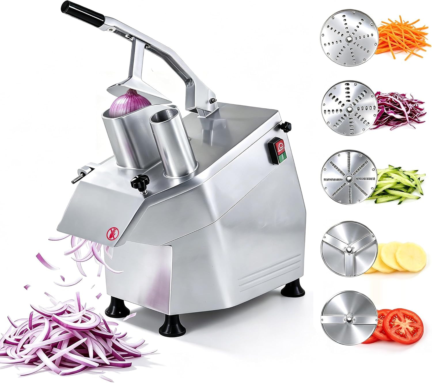 hakka-commercial-vegetable-chopper-stainless-steel-electric-food-processor-550w-automatic-multi-function-cheese-grating-machine-5-blades-with-2-feeding-holes-carrots-potato-onion-slicer-shred-110v