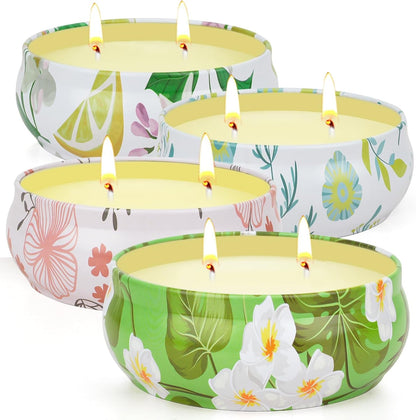 Citronella Candles Outdoor, 4 Pack Double-Wick Soy Wax Lemongrass Candles Bulk, Decorative Scented Candle for Patio Garden Yard Camping, Indoor outside Emergency Candle, 240 Hours Burning Time1