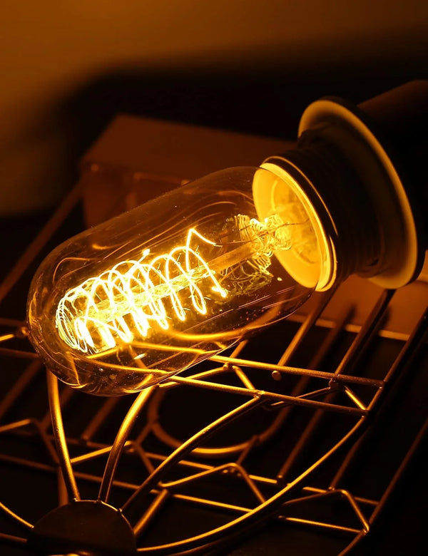 Edison Bulbs, Light Bulbs, Incandescent, Warm White, 40 Watt | Amber Glass, T45, 110-130 Volts, E26/E27 Base Incandescent Dimmable Decorative Antique Filament Light Bulbs, 4 Packs4