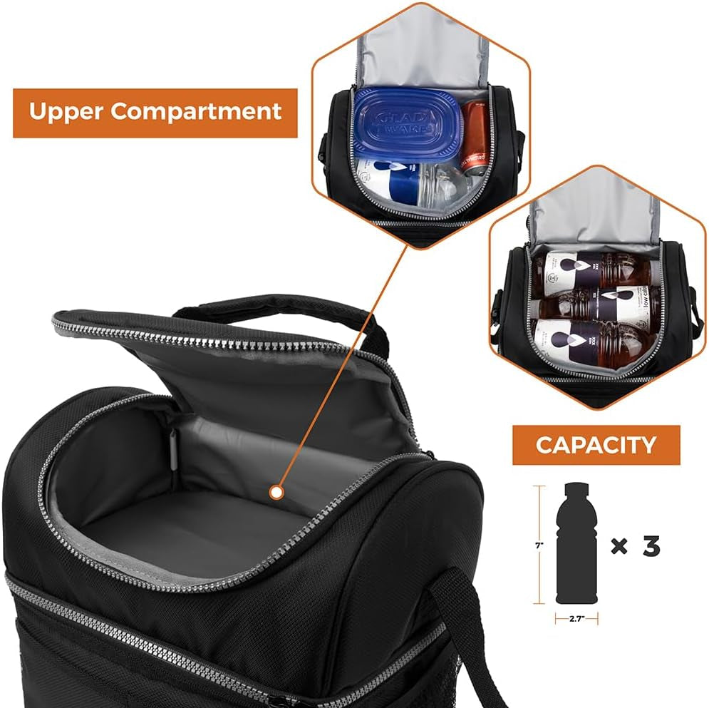 insulated-lunch-bag-for-men-women-double-decker-leakproof-black