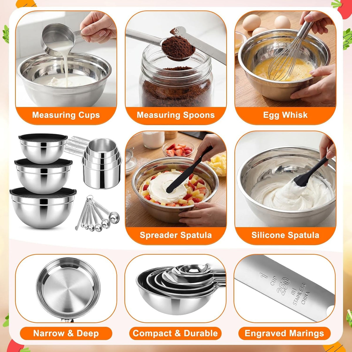 18-pack-stainless-steel-mixing-bowls-with-lids-set-includes-stainless-steel-measuring-cups-and-spoons-wire-balloon-whisk-silicone-spatulas-suitable-for-kitchen-cooking-bakingblack