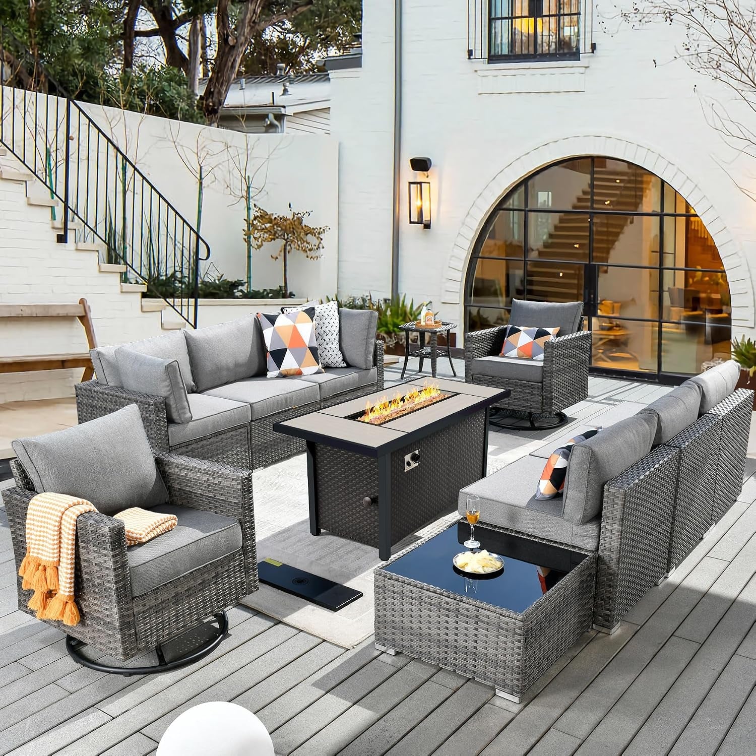 11-piece-outdoor-patio-furniture-set-with-53-fire-pit-table-wicker-sectional-conversation-set-whit-swivel-chairs-modern-outside-sofa-for-balcony-backyarddark-gray