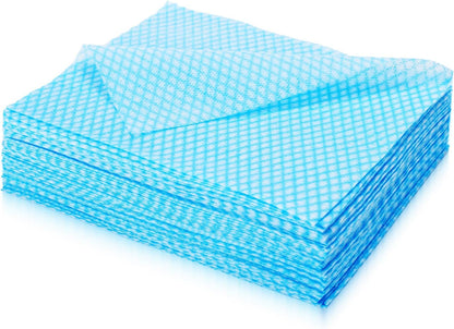 60Pack Disposable Dish Cloths for Kitchen,13.8X15.7"Cleaning Wipes | Disposable Cleaning Cloths, Daily Cleaning Towels for Bathroom, Office (Blue)1
