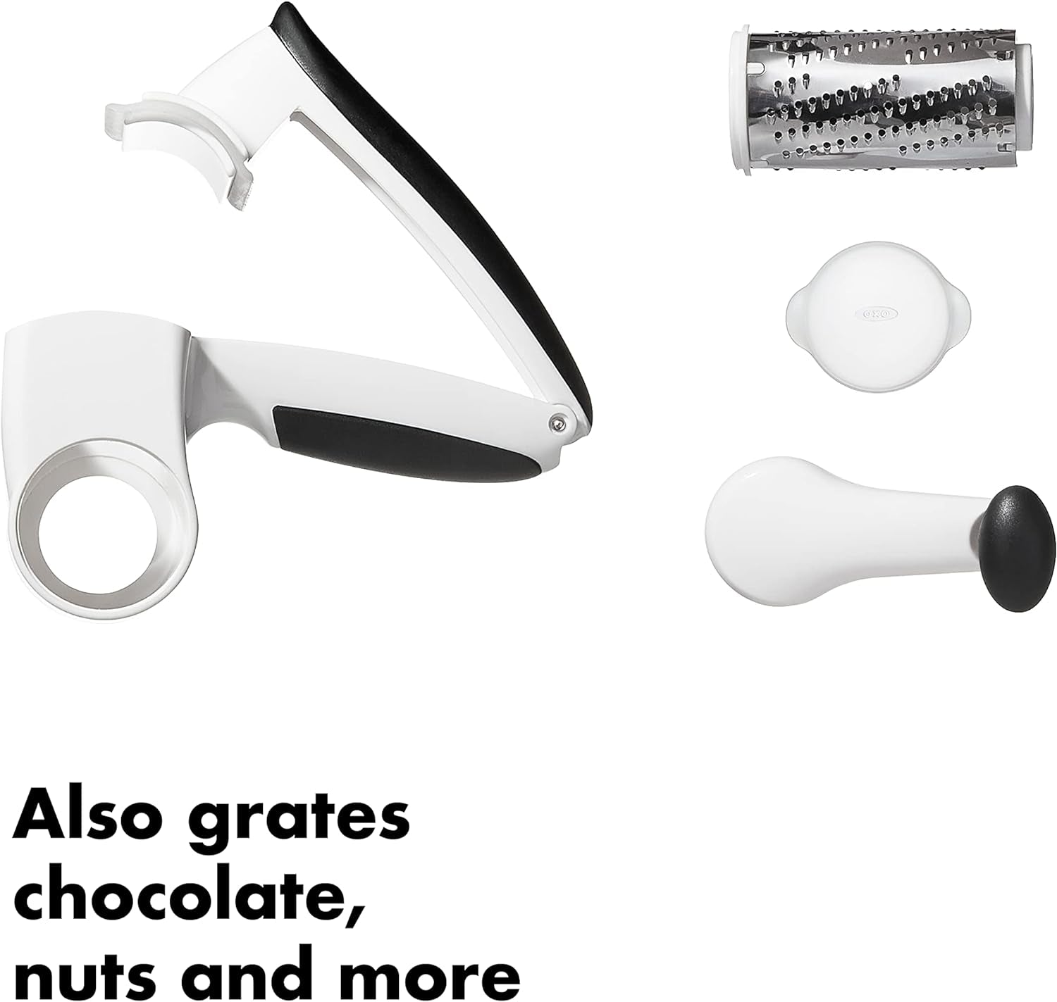 oxo-good-grips-rotary-cheese-grater-with-hand-crank-white-use-for-hard-cheeses-chocolates-nuts-stainless-steel-blades-silicone-seal-to-keep-cheese-fresh-easy-to-grate-store