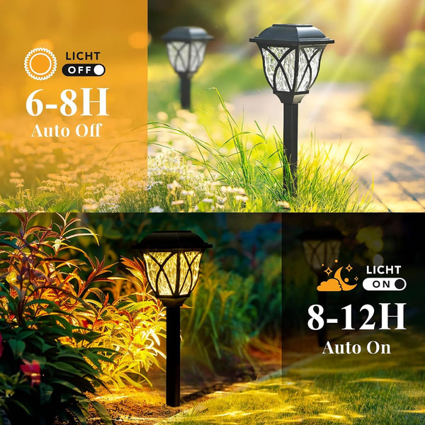 8 Pack Solar Lights Outdoor Waterproof, LED Solar Garden Lights5