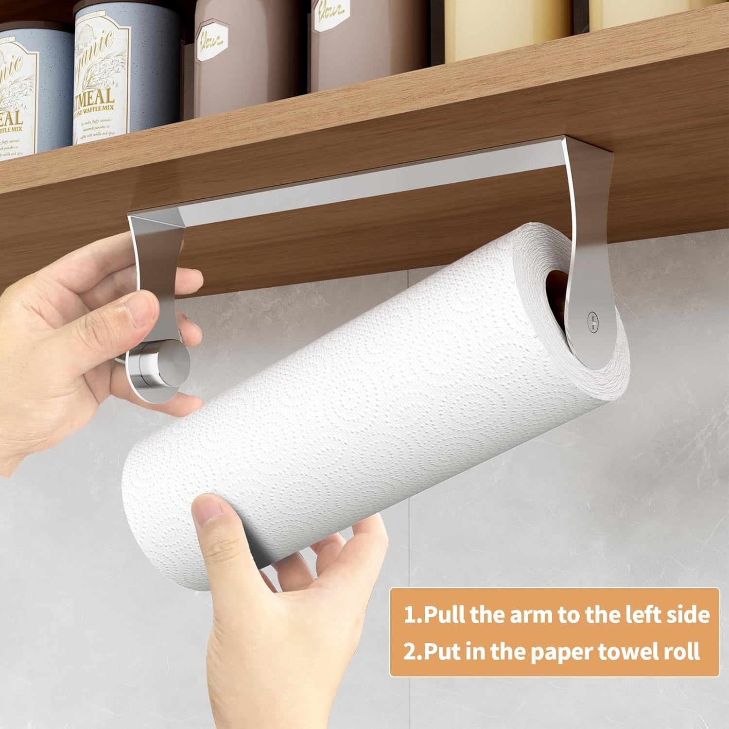 paper-towel-holder-under-cabinet-wall-mount-adhesive-or-drilling-silver