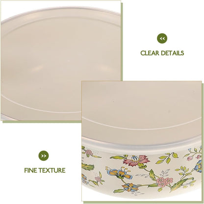 Enamel Nesting Bowls with Lids 5-Piece Mixing Bowls Set for Food Storage Salad Fruit Soup and Serving Multi Size Enamel Bowl Container for Everyday Kitchen Use 4.05 X 4.05 X 1.96 In4