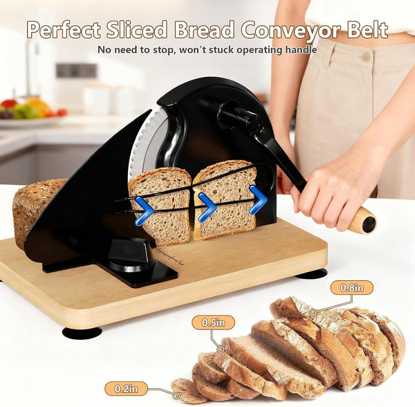 Upgraded Manual Bread Slicer for Homemade Bread with 20 Bags and Acrylic Cover, Adjustable Thickness Bread Cutter, Sourdough Slicer Serrated Blade with Scale Line and Suction Cup for Baguettes5