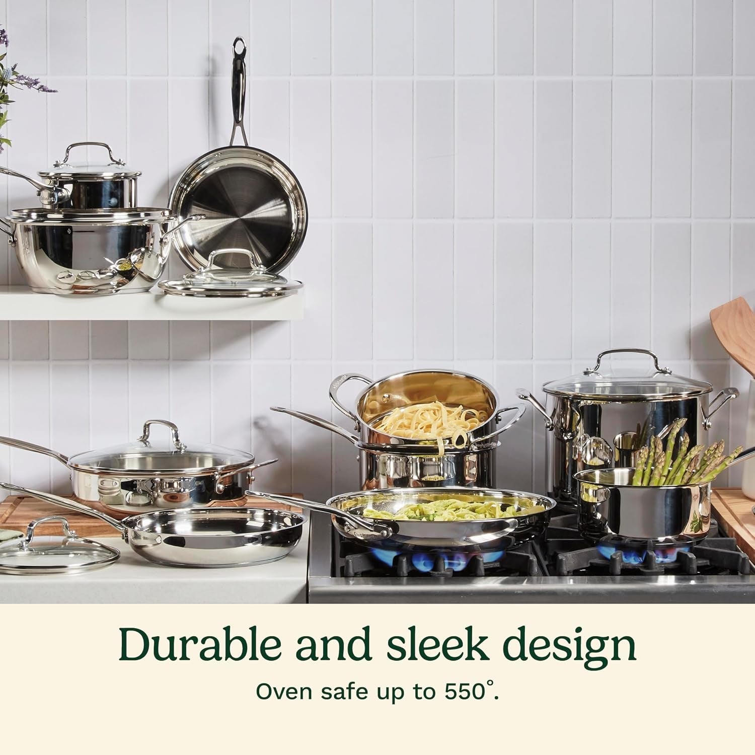 17-piece-stainless-steel-cookware-set-chefs-classic-steel-collection-with-pure-aluminum-core-for-quick-and-even-heat-cool-grip-handles-dishwasher-safe-77-17n-dishwasher-safe-stainless-steel-pans-and-pots-with-riveted-handles-aluminum-core-for-even-heat-oven-safe-to-500-f-77-17n
