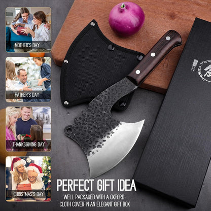 Meat Bone Cleaver Knife - Black Heavy Duty Butcher Meat Cutting Axes8