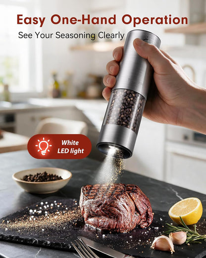 Larger Capacity Rechargeable Electric Salt and Pepper Grinder Set2