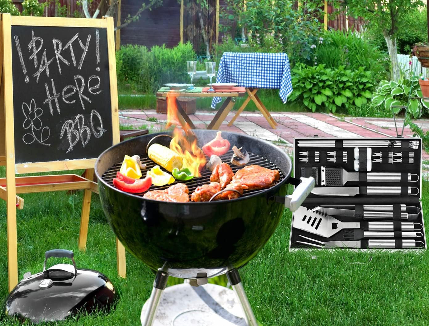 22pcs-heavy-duty-bbq-grill-accessories-set-non-slip-grill-tools-for-outdoor-grill-set-stainless-steel-grill-utensils-set-deluxe-grilling-tools-set-in-aluminum-case-ideal-gifts-for-men-silver