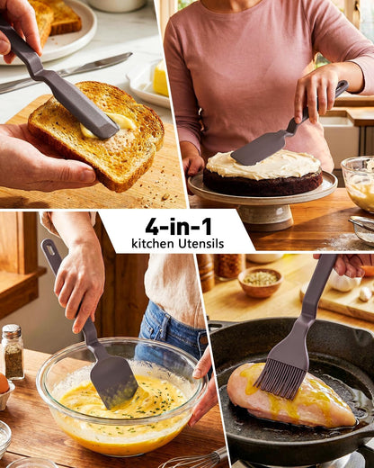 4Pcs Silicone Spatula Set, V-Hover, Non-Scratch, 450°F Heat Resistant8