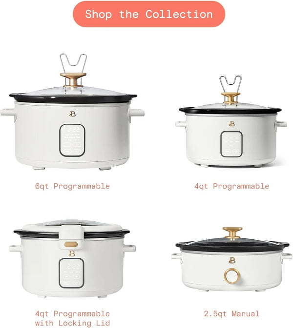2.5 Quart Dip Warmer Slow Cooker, Mini Crock Pot for Cheese Fondue Sauces and Appetizers, Compact Electric Cooker with Low High Warm Settings (White Icing)9