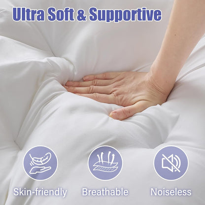 4 Inch Memory Foam Mattress Topper Queen for Back Pain Relief, Filled with Breathable Gel Memory Foam, Fluffy Comfort Supportive Pillow Top Mattress Topper, 80X60X4In2