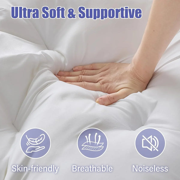 4 Inch Memory Foam Mattress Topper Queen for Back Pain Relief, Filled with Breathable Gel Memory Foam, Fluffy Comfort Supportive Pillow Top Mattress Topper, 80X60X4In2