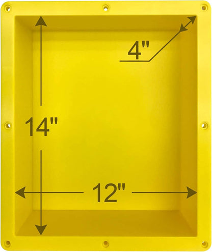 Shower Niche Ready for Tile 16" ×14" × 4" Bathroom Recessed Shower Niche Rectangle Leak Proof Shower Shelf Organizer for Shampoo & Toiletry Storage Yellow3