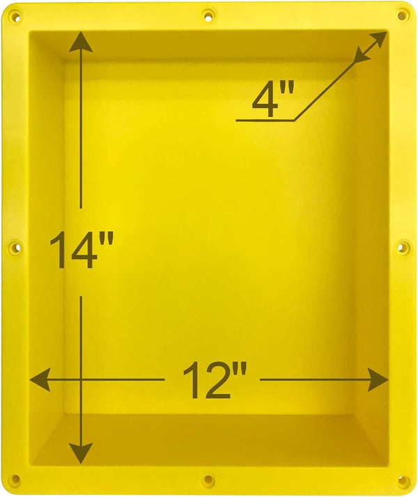 Shower Niche Ready for Tile 16" ×14" × 4" Bathroom Recessed Shower Niche Rectangle Leak Proof Shower Shelf Organizer for Shampoo & Toiletry Storage Yellow3