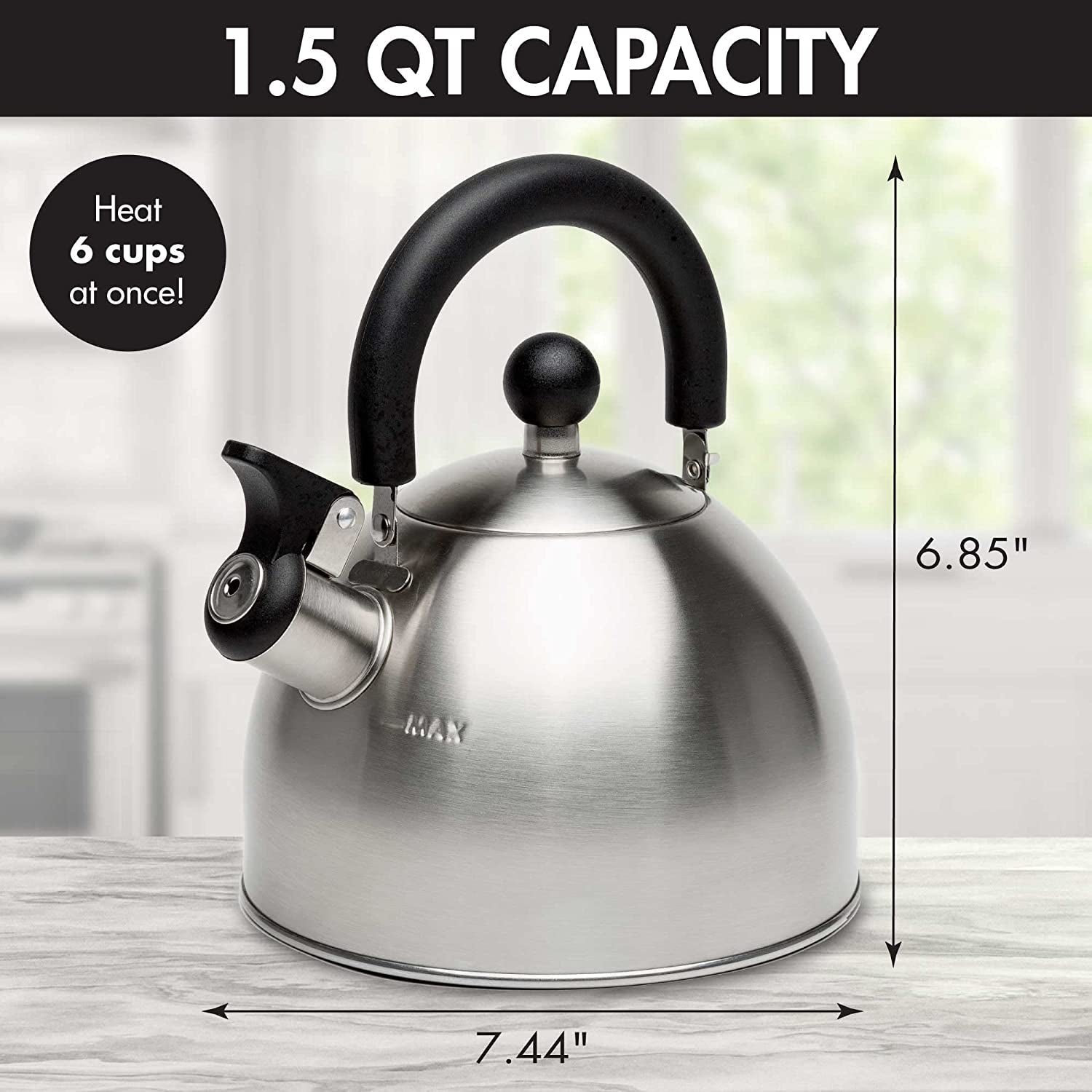 stewart-whistling-tea-kettle-for-stovetop-stainless-steel-stove-top-kettle-with-fast-boil-whistling-spout-and-cool-touch-folding-handle-1-5-quart-brushed-silver-with-black-handle