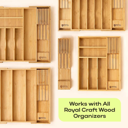 Bamboo In-Drawer Knife Block for 7 Knives (Not Included) – Premium Drawer Knife Organizer Insert, Kitchen Knife Holder for Safe Knife Storage, Compact Kitchen Organization & Drawer Storage3