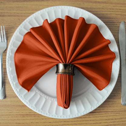 17"X17" Polyester Cloth Napkins, Set of 6 (Burnt Orange) | Easy-Care, No-Iron Finish, Superior Color Retention, Machine Washable2