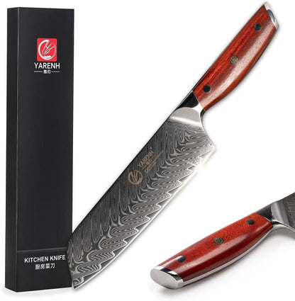 Santoku Knife 7 Inch, 67-Layer Damascus Steel Chef Knife, Sharp Long-Lasting Sharpness, Rust-Resistant, Kitchen Knife for Professional and Home Use1