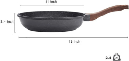 Nonstick Frying Pan Skillet, Swiss Granite Coating Omelette Pan, Healthy Stone Cookware Chef'S Pan, PFOA Free (8/9.5/10/11/12.5 Inch) (11 Inch)8