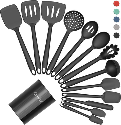 Silicone Kitchen Cooking Utensils Set, Heat Resistant, 14-Piece1