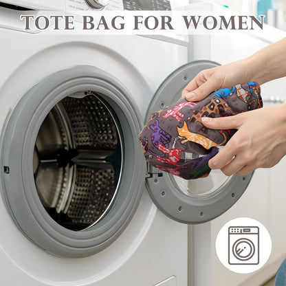 Reusable Grocery Bags Foldable Polyester, Cute Reusable Shopping Bags for Women Large Heavy Duty, Machine Washable6