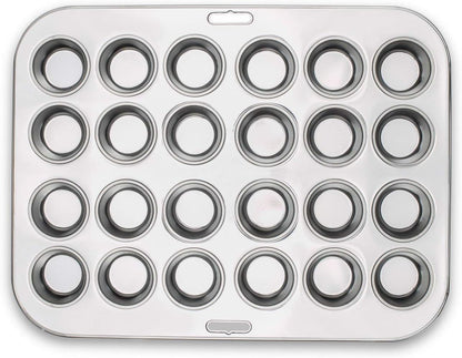 Stainless Steel Mini Muffin & Cupcake Pan, 24 Mini Cups Baking Pan | Mini Cupcakes & Muffins | Dishwasher Safe | No Coatings | Baking Essential | Durable | Consistent Results | Rust Resistant4