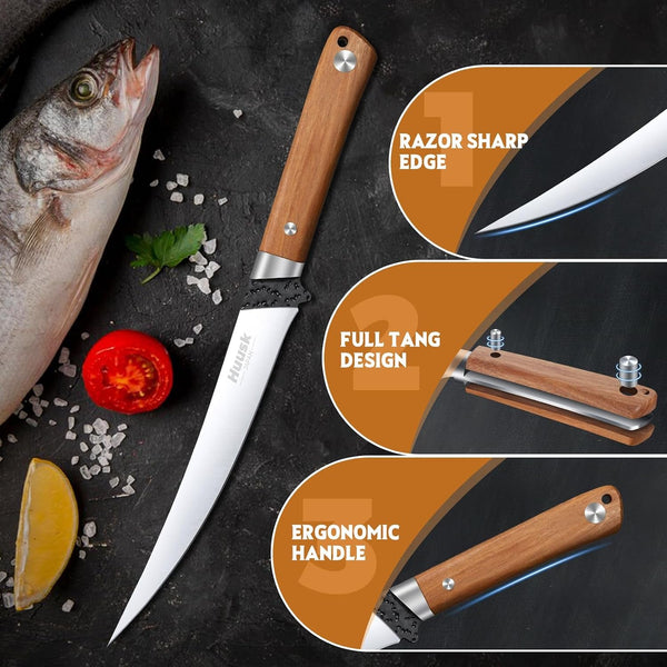 7 Inch Fillet Knife - Sharp Japanese Fillet Knife for Fish4