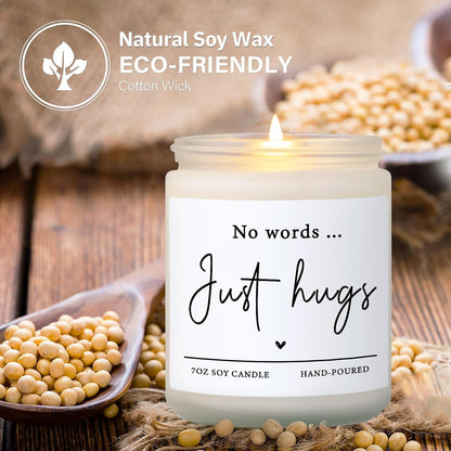 Sympathy Gifts for Loss of Loved One - No Words Just Hugs Candle8