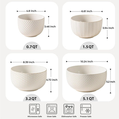 Ceramic Mixing Bowls Set of 4, Nesting Bowls for Kitchen3