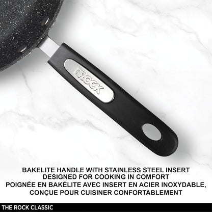 the Rock 26 Cm (10") Non-Stick Fry Pan, Durable Forged Aluminum | Rock.Tec Non-Stick Technology. 3X Better Release. Even Heating. Never Warps. Gas, Electric, Ceramic, Halogen.3