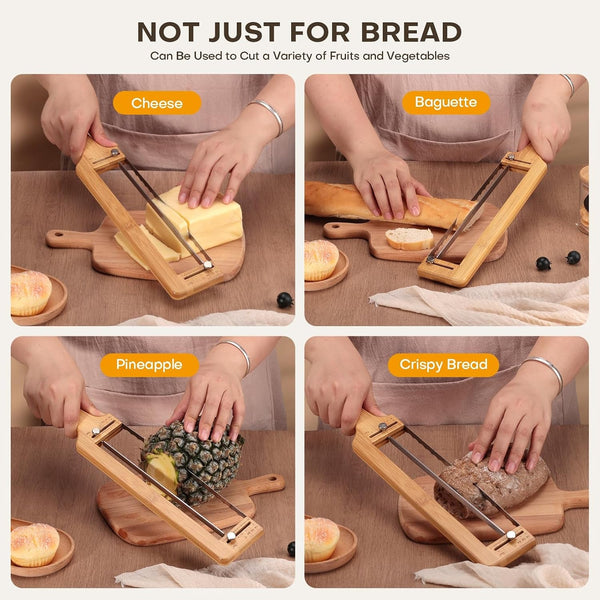 Adjustable Bread Knife for Homemade Bread Sourdough, Bamboo Handle8