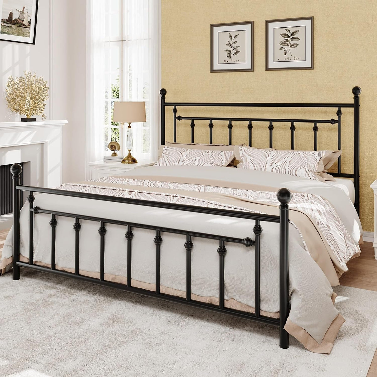14-king-size-metal-platform-bed-frame-victorian-headboard-and-footboard-steel-slats-mattress-foundation-for-storage-no-box-spring-needed-noise-free-black