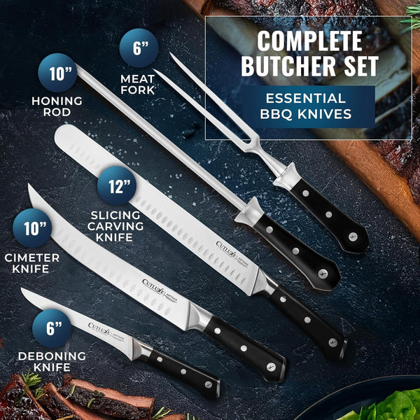 Butcher Knife Set, 5-Piece Slicing Carving Knives for Meat Cutting2