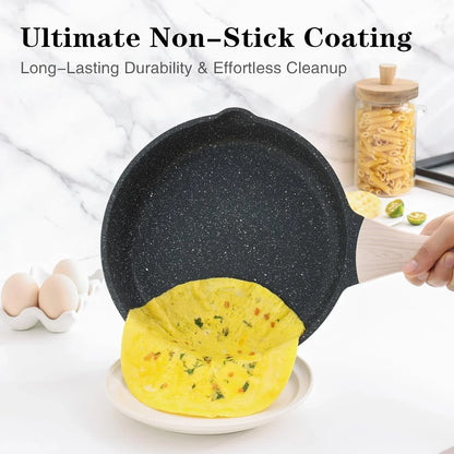 Nonstick Frying Pan Skillet, 11 Inch Granite Cooking Pan Nonstick, Healthy and Non Toxic, Induction Compatible, PFOA Free2
