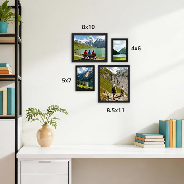 8X10 Picture Frames Set of 15, Black Wooden Photo Frame for Wall or Tabletop Display, Engineered Wood with Shatter-Resistant Plexiglass6