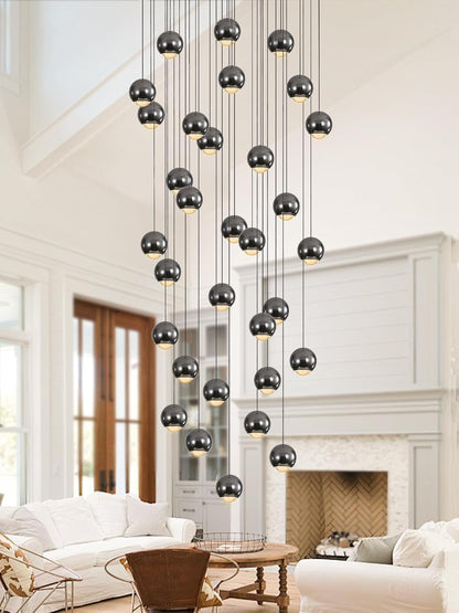 Modern Chandeliers for High Ceiling LED Dimmable Globe Chandeliers Large Pendant Light for Entrance Hallway Foyer Staircase8