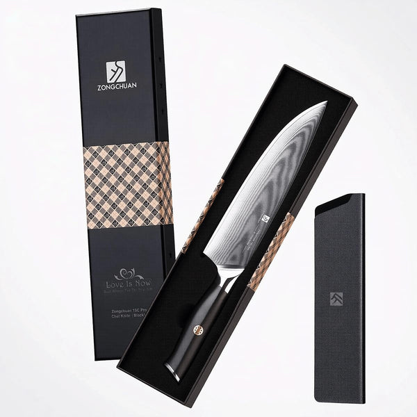 8-Inch Damascus Chef Knife, 67-Layer High Carbon Stainless Steel Kitchen Knife with Ergonomic G10 Handle, Protective Sheath & Gift Box for Home and Professional Use1