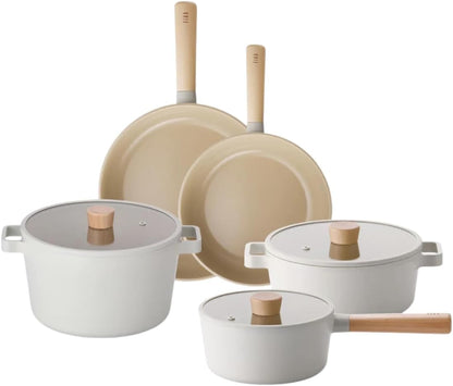 FIKA 8-Piece Home Kitchen Essential Cookware Pot and Pan Set with Lid, Nonstick Ceramic Coating, Induction, Made in Korea(5 SET)1
