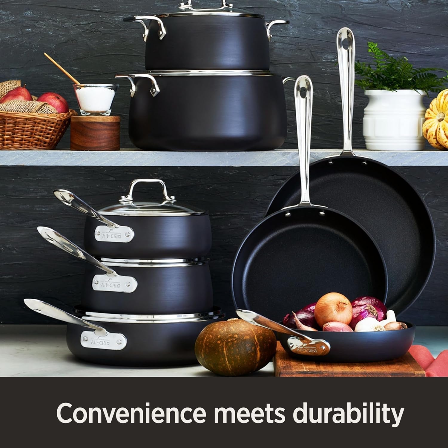 all-clad-e1002s63-ha1-hard-anodized-nonstick-fry-pan-cookware-set-10-inch-and-12-inch-fry-pan-2-piece-grey-versatile-frying-pans-set-with-glass-lids-scratch-resistant-exterior-dishwasher-safe-oven-safe-up-to-500-f
