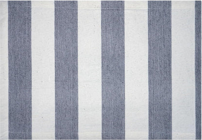 Cloths Big Stripe Placemats for Dining Table Set of 4, Heat Resistant Washable 100% Cotton Table Mats, Modern Place Mats for Dining Table Decor, Kitchen & Table Linens, 13" X 19", Blue6