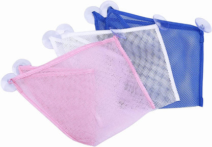 Bath Toy Organizer with 3 Strong Suction Cups Mounted Bath/Shower Caddy Storage Solution Bath Toy Storage Net & Bathroom Corner Shower Caddy Bag Bathroom Storage Bag5